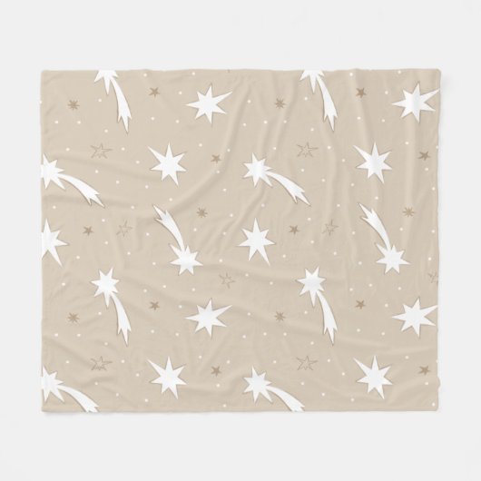 クラフト素朴紙クリスマススターパターン フリースブランケット (正面(横))