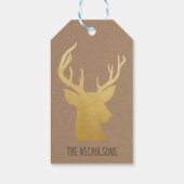 クラフト素朴紙クリスマス金ゴールドトナカイ ギフトタグ (裏面)