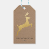 クラフト素朴紙クリスマス金ゴールドトナカイ ギフトタグ (裏面)