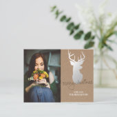 クラフト素朴紙シルバーアントラークリスマスフォト シーズンポストカード (スタンド正面)
