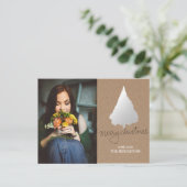 クラフト素朴紙シルバークリスマスツリー写真 シーズンポストカード (スタンド正面)