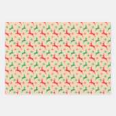 クラフト素朴紙トナカイ、オーナメントとホリー ラッピングペーパーシート (正面)