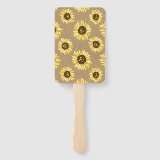 クラフト素朴紙ヒマワリの花メイスンジャー結婚ズ ハンドファン (裏面)