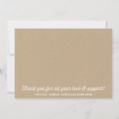 クラフト素朴紙フェイクベビーフォト誕生 案内状 (裏面)