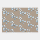 クラフト素朴紙ブルーユーカリプトゥススリグ ラッピングペーパーシート (正面)