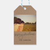 クラフト素朴紙メリークリスマススクリプト写真 ギフトタグ (正面)