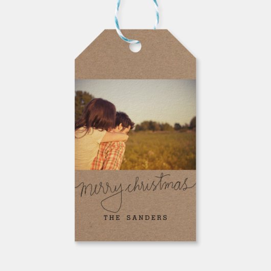 クラフト素朴紙メリークリスマススクリプト写真 ギフトタグ (裏面)