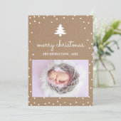 クラフト素朴紙メリークリスマス | ツリーの写真 シーズンカード (スタンド正面)