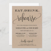 クラフト素朴紙リハーサル 招待状 (正面/裏面)