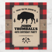 クラフト素朴紙ルックバッファロープレイドとバイソン ワインラベル (シングルラベル)