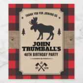 クラフト素朴紙ルックバッファロープレイドとムース ワインラベル (シングルラベル)