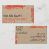 クラフト素朴紙ヴィンテージスタイル手作りクラフツ 名刺 (正面/裏面)