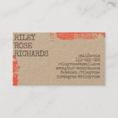 クラフト素朴紙ヴィンテージスタイル手作りクラフツ 名刺 (裏面)