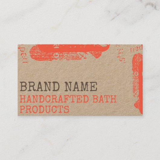 クラフト素朴紙ヴィンテージスタイル手作りクラフツ 名刺 (正面)