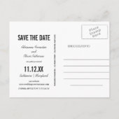 クラフト素朴紙保存日付タイポグラフィ 案内ポストカード (裏面)