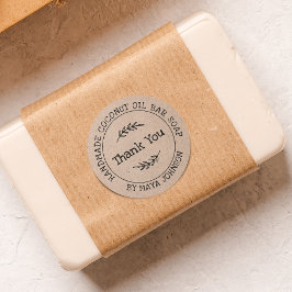 クラフト素朴紙手作りありがとう ラウンドシール