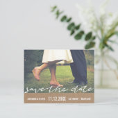 クラフト素朴紙日付の保存タイポグラフィ写真 案内ポストカード (スタンド正面)