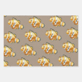 クラフト素朴紙水彩水槽3 ラッピングペーパーシート (正面3)