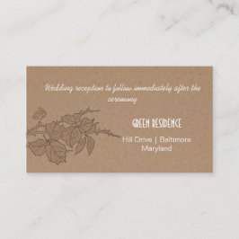 クラフト素朴紙紅葉結婚のインサート エンクロージャーカード