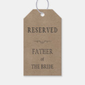 クラフト素朴紙結婚のリザーブシートラベル ギフトタグ (正面)