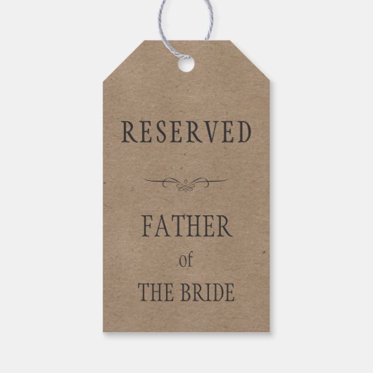 クラフト素朴紙結婚のリザーブシートラベル ギフトタグ (裏面)