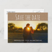 クラフト素朴紙 | カップル写真の日付を保存 案内ポストカード (正面/裏面)