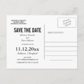 クラフト素朴紙 | カップル写真の日付を保存 案内ポストカード (裏面)