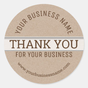 クラフト素朴紙Business Thank You ラウンドシール