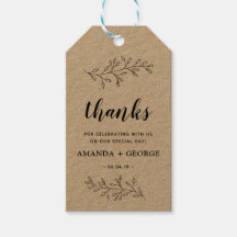 クラフト素朴結婚式の引き出物ギフトラベル感謝してい