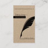 クラフト素朴羽毛ペンペンペン先の公証人パブリックQrコード 名刺 (正面)