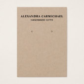 クラフト素朴職人イヤリングジュエリーディスプレイカード (正面)