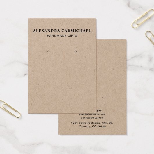 クラフト素朴職人イヤリングジュエリーディスプレイカード (オフィス)