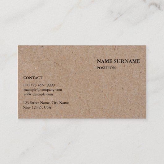 クラフト素朴質感紙ミニマリスト汎用 名刺 (裏面)