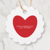 クラフト素朴赤いハートカスタムバレンタインデー フェイバータグ (正面)