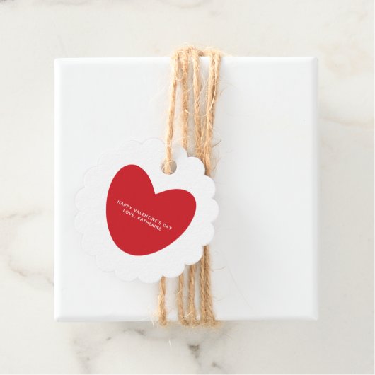 クラフト素朴赤いハートカスタムバレンタインデー フェイバータグ (インサイチュ)