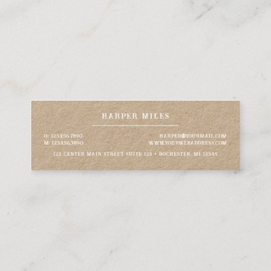 クラフト素朴踊りドッグのロゴミニ名刺 スキニー名刺 (裏面)