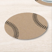クラフト素朴野球スポーツテーマ ラウンドペーパーコースター (アングル)