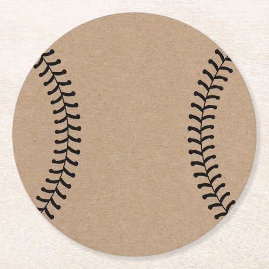クラフト素朴野球スポーツテーマ ラウンドペーパーコースター (正面)