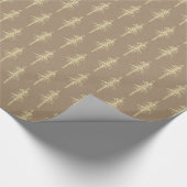 クラフト素朴金ゴールドウッドランドパインツリーフォレスト ラッピングペーパー (角)