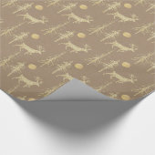 クラフト素朴金ゴールドウッドランドパインフォレストスタック ラッピングペーパー (角)