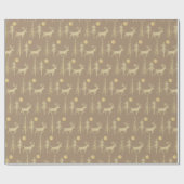 クラフト素朴金ゴールドウッドランドパインフォレストスタック ラッピングペーパー (フラット)