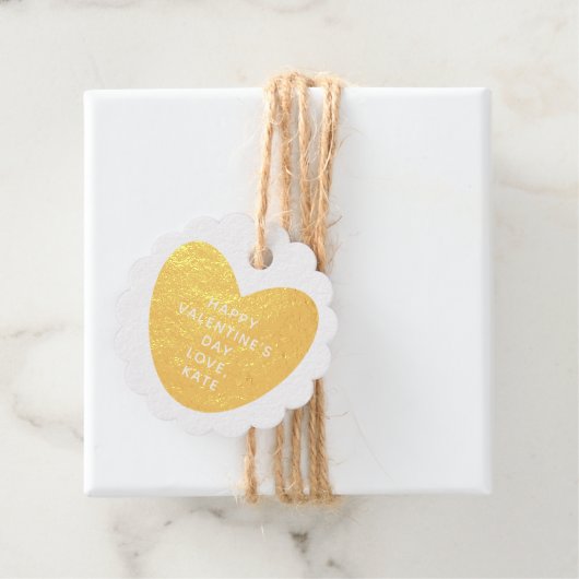 クラフト素朴金ゴールドカスタムハートバレンタインデー フェイバータグ (箱)