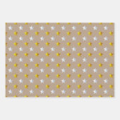 クラフト素朴金ゴールドシルバースターズクリスマス ラッピングペーパーシート (正面2)