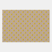 クラフト素朴金ゴールドシルバースターズクリスマス ラッピングペーパーシート (正面)