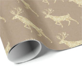クラフト素朴金ゴールドスタッグトナデラッピング紙 ラッピングペーパー (ロールコーナー)