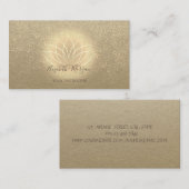 クラフト素朴金ゴールドロータス紙吹雪ヨガインストラクター 名刺 (正面/裏面)