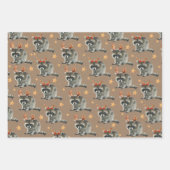 クラフト素朴金ゴールド星の下のクリスマスのルーン ラッピングペーパーシート (正面3)