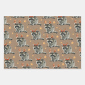 クラフト素朴金ゴールド星の下のクリスマスのルーン ラッピングペーパーシート (正面2)