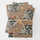 クラフト素朴金ゴールド星の下のクリスマスのルーン ラッピングペーパーシート (インサイチュ)