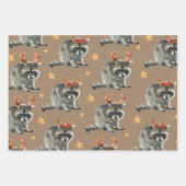 クラフト素朴金ゴールド星の下のクリスマスのルーン ラッピングペーパーシート (正面)